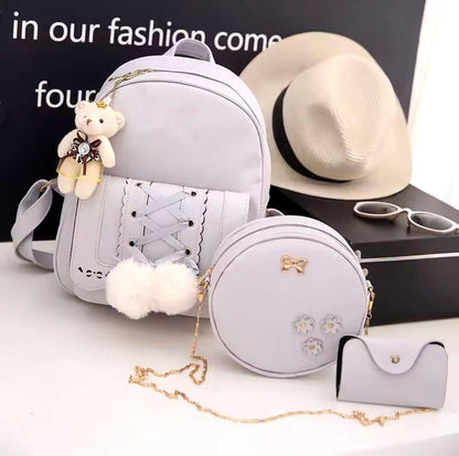 3 Pcs Nylon Backpack Set