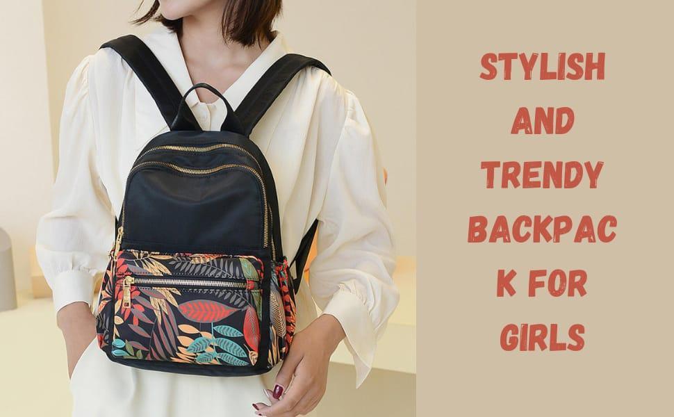 Stylish Black Nylon Girl's Backpack