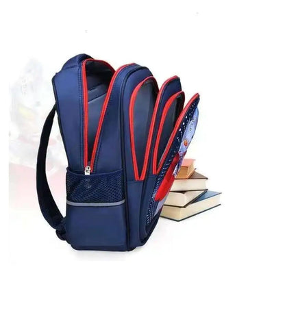 Stylish Blue Printed Polyester Boys Backpack