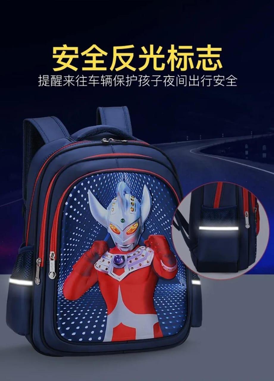 Stylish Blue Printed Polyester Boys Backpack