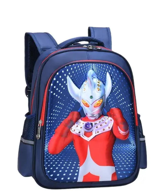 Stylish Blue Printed Polyester Boys Backpack