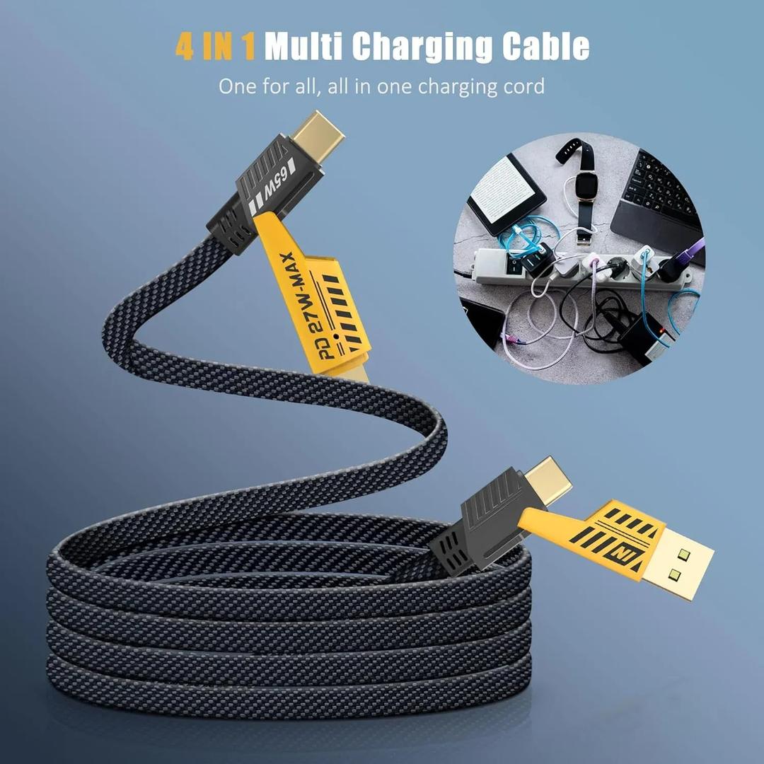 3 in 1 Charging Cable - 5000mAh Power for All Devices