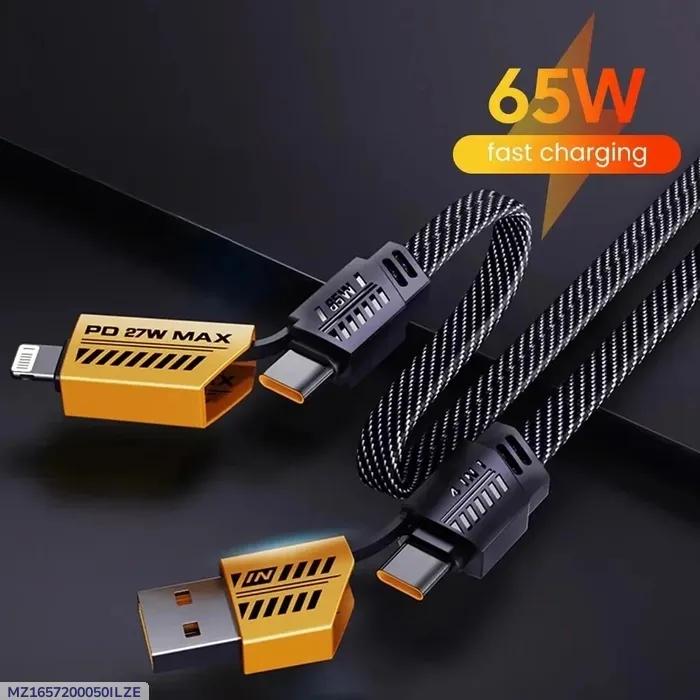 3 in 1 Charging Cable - 5000mAh Power for All Devices